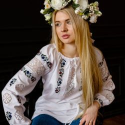 Beautiful white blouse with embroidery