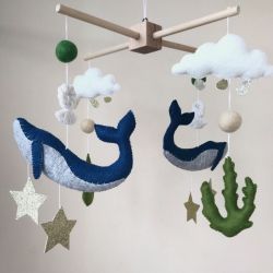 Baby mobile with whales 35cm