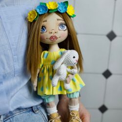 Portrait personalised handmade doll