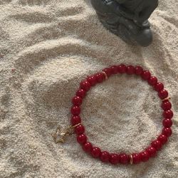 Red Coral stone bracelet