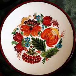 Big hand-painted plate ceramic