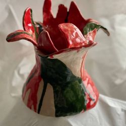 Vaso in ceramica fatto a mano 19 cm