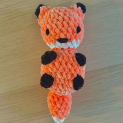 Handmade crocheted fox plushie