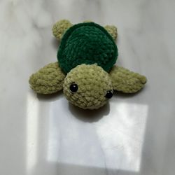 Handmade crocheted turtle plushie