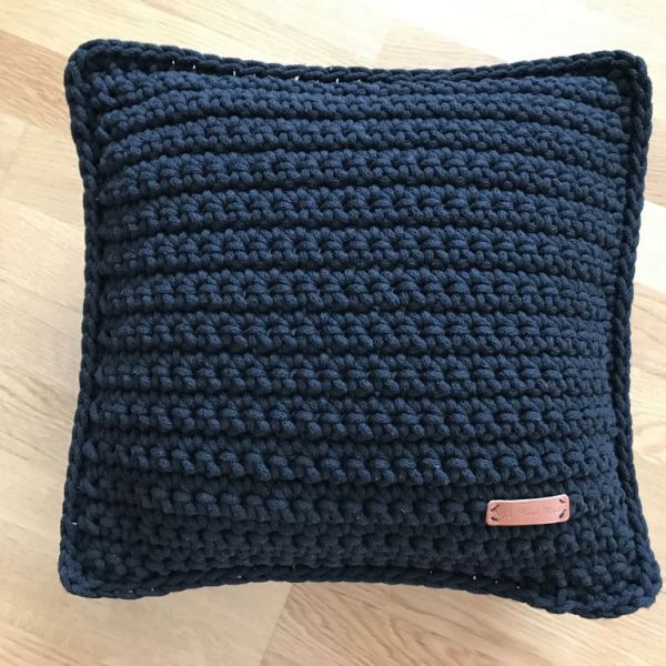Crochet Pillow - black