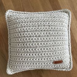 Crochet Pillow - beige