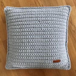 Crochet Pillow - grey